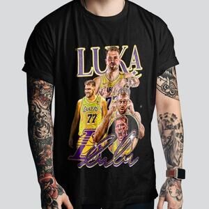 Luka Doncic Los Angeles Lakers Bootleg Basketball Graphic T-Shirt